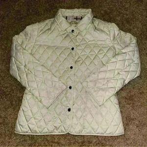 New York Classics Quilted Jacket Beige Plaid Lining Size Medium